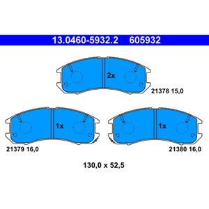 Bremsbelagsatz Scheibenbremse ATE 13.0460-5932.2 für Ford Usa Probe I