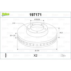 Bremsscheibe VALEO 197171