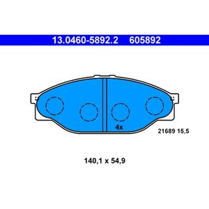 Bremsbelagsatz Scheibenbremse ATE 13.0460-5892.2