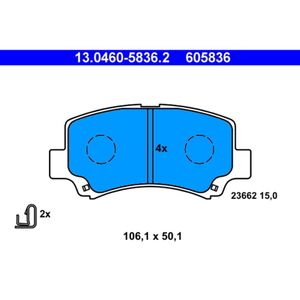 Bremsbelagsatz Scheibenbremse ATE 13.0460-5836.2