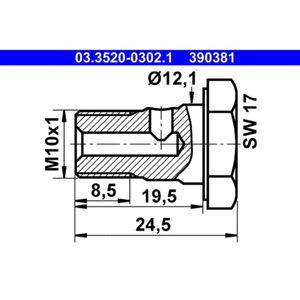 ATE 03.3520-0302.1 Hohlschraube