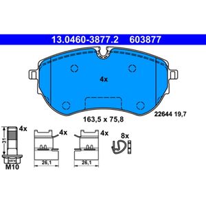 Bremsbelagsatz Scheibenbremse ATE 13.0460-3877.2 für VW Amarok