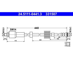 Bremsschlauch ATE 24.5111-0441.3 für Citroën DS C4 II Ds4 4 Crossback