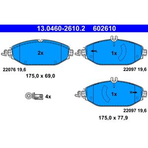 Bremsbelagsatz Scheibenbremse ATE 13.0460-2610.2 für Mercedes-Benz C