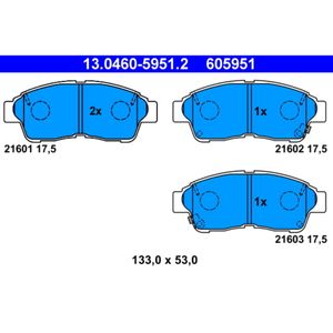 Bremsbelagsatz Scheibenbremse ATE 13.0460-5951.2