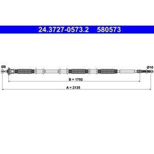 Seilzug Feststellbremse ATE 24.3727-0573.2 für Fiat Doblo