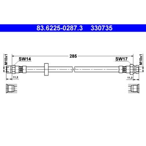 Bremsschlauch ATE 83.6225-0287.3 für VW Seat Golf II Jetta Toledo I