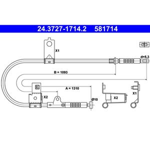 Seilzug Feststellbremse ATE 24.3727-1714.2