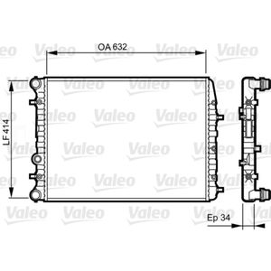 Kühler Motorkühlung VALEO 732864 für Skoda VW Seat Roomster Fabia I Polo Cordoba