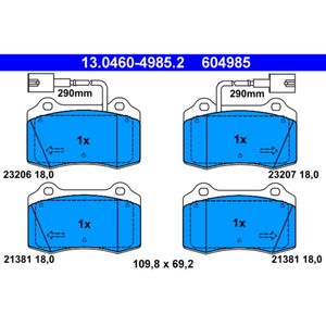 Bremsbelagsatz Scheibenbremse ATE 13.0460-4985.2 für Alfa Romeo 156 147