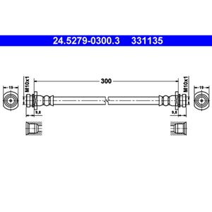 Bremsschlauch ATE 24.5279-0300.3 für Fiat Opel Sedici Agila