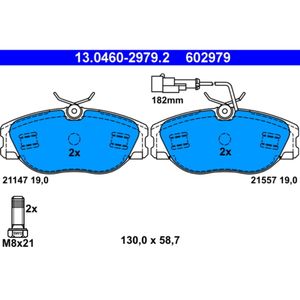 Bremsbelagsatz Scheibenbremse ATE 13.0460-2979.2 für Alfa Romeo Fiat Lancia 155