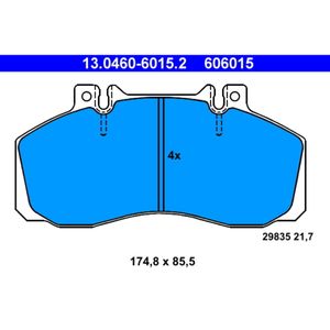 Bremsbelagsatz Scheibenbremse ATE 13.0460-6015.2 für Mercedes-Benz T2/Ln1 Vario