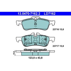 Bremsbelagsatz Scheibenbremse ATE 13.0470-7162.2 für Mini