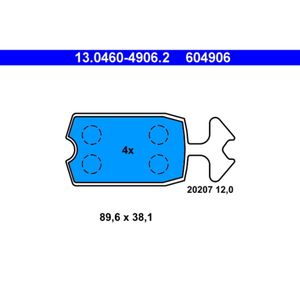 Bremsbelagsatz Scheibenbremse ATE 13.0460-4906.2 für Citroën 2 CV Dyane