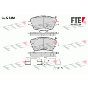 Bremsbelagsatz Scheibenbremse FTE 9010961 für Ford Fiesta VI Van B-Max