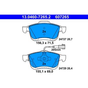 Bremsbelagsatz Scheibenbremse ATE 13.0460-7265.2 für Fiat Lancia Opel Doblo