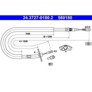 Seilzug Feststellbremse ATE 24.3727-0180.2 für VW Mercedes-Benz LT 28-35 II