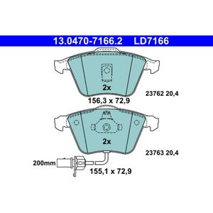 Bremsbelagsatz Scheibenbremse ATE 13.0470-7166.2 für Audi A6 C5 Avant