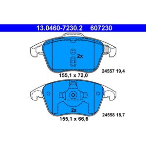 Bremsbelagsatz Scheibenbremse ATE 13.0460-7230.2 für Citroën Peugeot DS C4 II