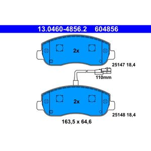 Bremsbelagsatz Scheibenbremse ATE 13.0460-4856.2 für Opel Renault Movano B