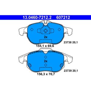 Bremsbelagsatz Scheibenbremse ATE 13.0460-7212.2 für Saab Fiat Opel 9-3 Croma