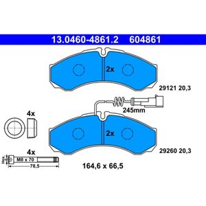 Bremsbelagsatz Scheibenbremse ATE 13.0460-4861.2