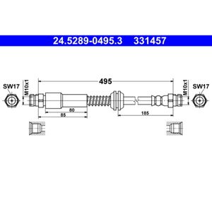 Bremsschlauch ATE 24.5289-0495.3 für VW Caddy III