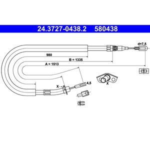 Seilzug Feststellbremse ATE 24.3727-0438.2 für Mercedes-Benz VW Sprinter