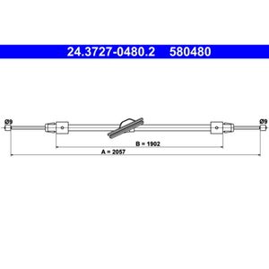 Seilzug Feststellbremse ATE 24.3727-0480.2 für Mercedes-Benz Glk