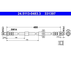 Bremsschlauch ATE 24.5113-0483.3 für Mercedes-Benz S