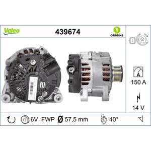 Generator VALEO 439674 für Fiat Lancia Citroën Peugeot Scudo Phedra C4 Picasso I