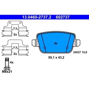 Bremsbelagsatz Scheibenbremse ATE 13.0460-2737.2 für Land Rover Volvo V70 III