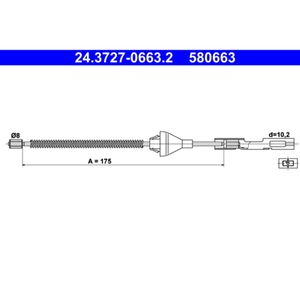 Seilzug Feststellbremse ATE 24.3727-0663.2 für Ford Focus I Turnier