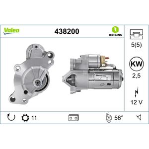 Starter VALEO 438200 für Citroën Peugeot DS Opel Fiat C4 II 508 I C5 III Break