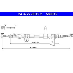 Seilzug Feststellbremse ATE 24.3727-0012.2 für Alfa Romeo 166