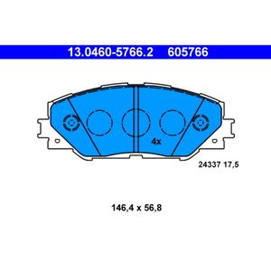 Bremsbelagsatz Scheibenbremse ATE 13.0460-5766.2