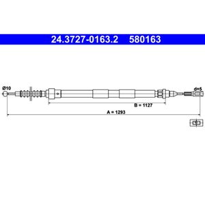 Seilzug Feststellbremse ATE 24.3727-0163.2 für VW Ford Seat Sharan Galaxy I