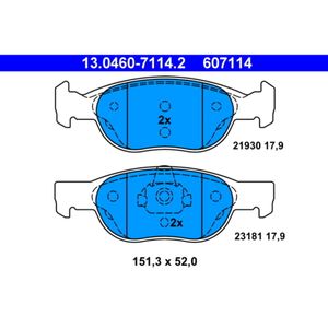 Bremsbelagsatz Scheibenbremse ATE 13.0460-7114.2 für Fiat Lancia Punto Y