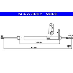 Seilzug Feststellbremse ATE 24.3727-0430.2 für Mercedes-Benz C