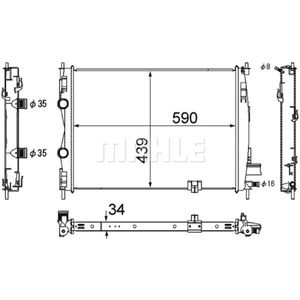 Kühler Motorkühlung MAHLE CR 1075 000S