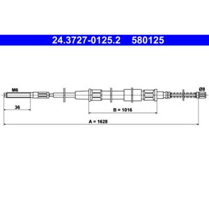 Seilzug Feststellbremse ATE 24.3727-0125.2 für VW Passat B3/B4