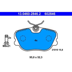 Bremsbelagsatz Scheibenbremse ATE 13.0460-2846.2 für Volvo 480