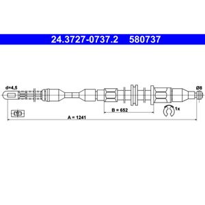 Seilzug Feststellbremse ATE 24.3727-0737.2 für Opel Corsa A TR