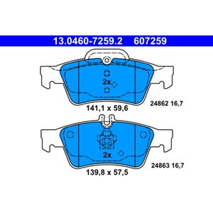 Bremsbelagsatz Scheibenbremse ATE 13.0460-7259.2 für Mercedes-Benz CLS S