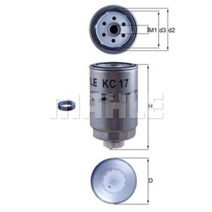 Kraftstofffilter MAHLE KC 17D für Fiat Renault Ducato Panorama Punto