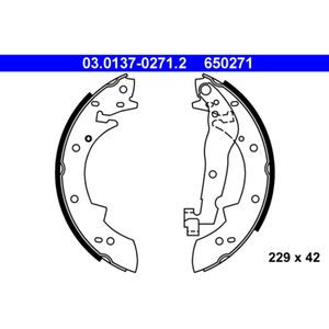 Bremsbackensatz ATE 03.0137-0271.2 für Renault Peugeot Talbot Volvo 16