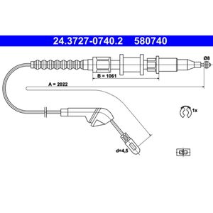 Seilzug Feststellbremse ATE 24.3727-0740.2 für Opel Vectra A CC