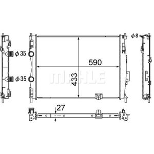 Kühler Motorkühlung MAHLE CR 1074 000S