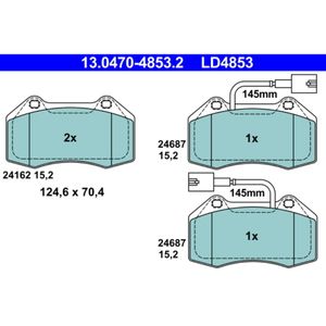 Bremsbelagsatz Scheibenbremse ATE 13.0470-4853.2 für Abarth Alfa Romeo Punto